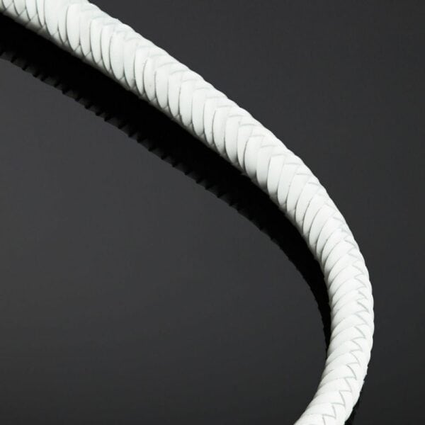 Packshot Detail Leather Whip Snake Effect White