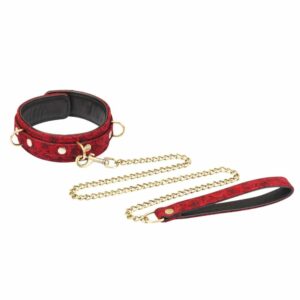 Kinbaku Ukiyo-e Halsband- und Leinen-Set aus Lammveloursleder, elegant und funktional. Überragender Komfort und Widerstandsfähigkeit. Verschmelzung von traditioneller japanischer Kunst und modernen BDSM-Spielen.