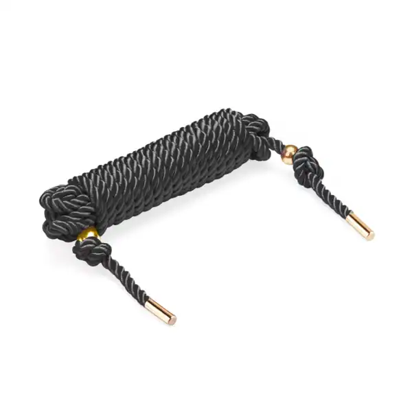 LIEBE SEELE Seil aus schwarzer Jute für Shibari. 10 Meter lang, 6 mm Durchmesser. Perfekt für optisch auffällige Knoten und Muster. Robust und elegant, ideal für japanische Bondage.