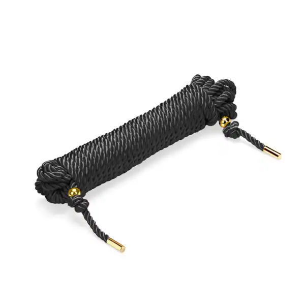 LIEBE SEELE Seil aus schwarzer Jute für Shibari. 10 Meter lang, 6 mm Durchmesser. Perfekt für optisch auffällige Knoten und Muster. Robust und elegant, ideal für japanische Bondage.