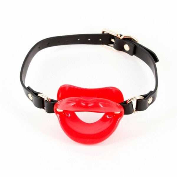 Кляп для рта BDSM из силиконового кожзаменителя с металлическими деталями без никеля