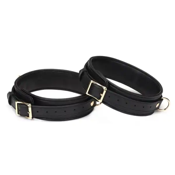 Packshot de Menottes pour Cuisses en Cuir Noir