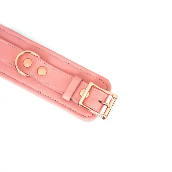 Packshot Pink Leather Ankle Cuffs Buckle Detail Clasp
