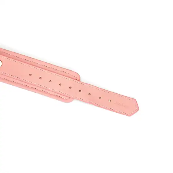 Packshot Collier Chocker En Cuir Rose Détail sur la Sangle D'Attache
