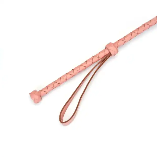 LIEBE SEELE - Pink Dream Heart Tie Packshot Pink Whip Leather Heart Detail On Handle