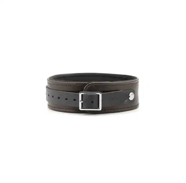 Produktfoto: Halsband aus schwarzem Lammleder mit silberner Schnalle