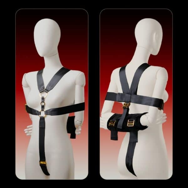 UPKO Bondage - Set Takate Kote Fácil Shibari Takate Kote bondage Galvanizado hebillas de aleación de zinc Correas de poliéster resistente y correa íntima desmontable