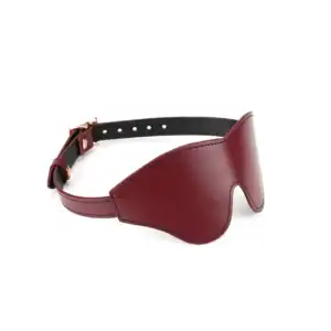 Bandeau Yeux Cuir De Vache Rouge Blinfold