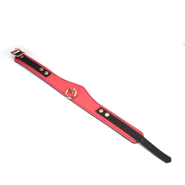 Packshot Pink Leather Necklace with Pink Gold O-Ring