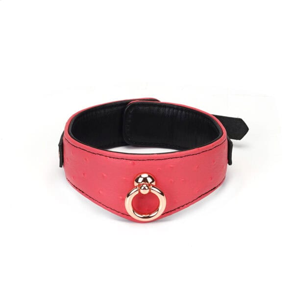 Packshot Pink Leather Necklace with Pink Gold O-Ring