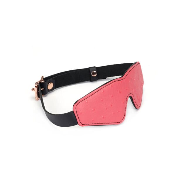 Packshot profile view Blindfoll in Pink and Black Cowhide