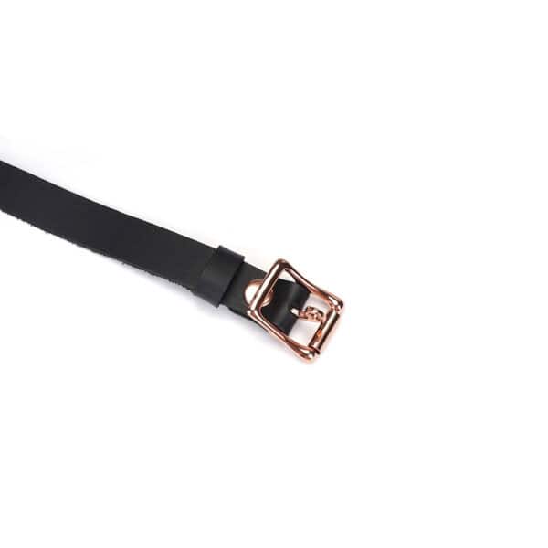 Packshot Blindfoll in Pink and Black Cowhide with Rose Gold Strap Detail