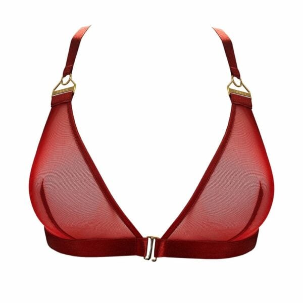 BORDELLE Signature - Soutien-Gorge Triangle Rouge Soutien-Gorge Triangle en Résille rouge