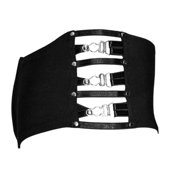 LALITA - Corset Bodyshorts Black shorty with straps and garter fastenings on one side, combining sensuality and originality.