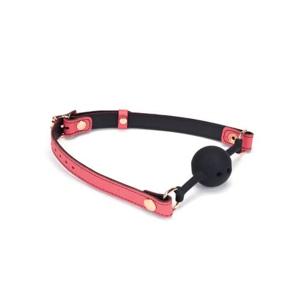 Ожерелье Packshot Pink Leather GAG с черным силиконовым шариком