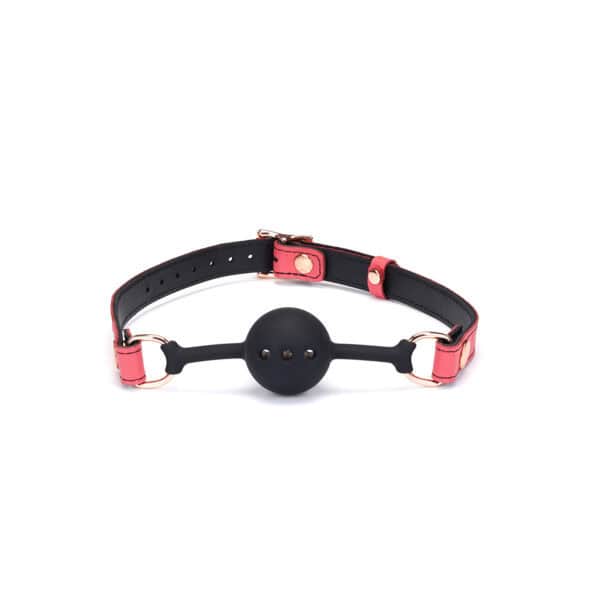 Ожерелье Packshot Pink Leather GAG с черным силиконовым шариком