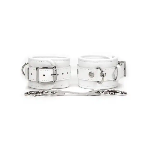 Packshot Menottes Cuir Blanc