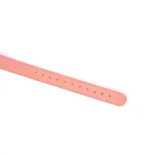 Produktfoto: Baillon GAG aus rosa Leder und rosa Silikonkugel – Detailansicht des Befestigungsriemens