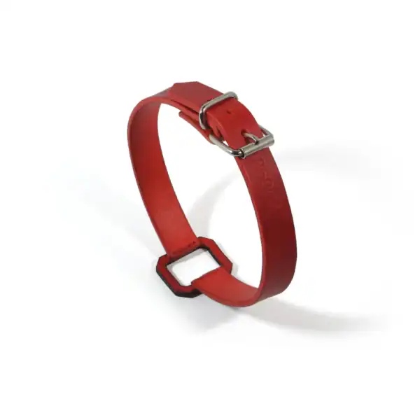 NIAR House - Choker 86806 Red Walpier Buttero Veg Tan Red Leather Choker and nickel-plated hardware