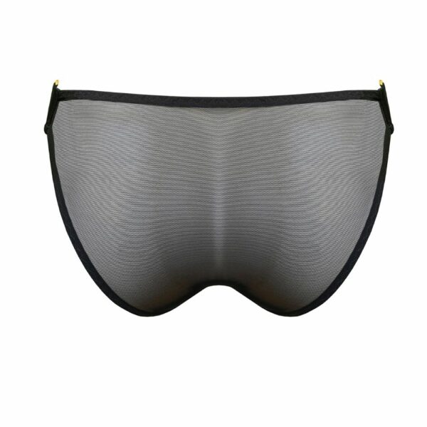 BORDELLE Signature - Slip Burnt Black Netz-Slip Schwarz Vergoldete Details