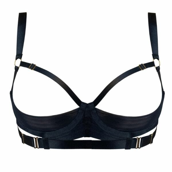 BORDELLE Signature - Viertelschalen-BH Schwarz Offener BH, Viertel-Cup, Schwarz Schwarz mit goldplattierten Details