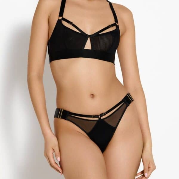 BORDELLE Signature - Slip Offen am Gesäß Slip aus Netzgewebe und Polyamid mit goldenen Rückendetails