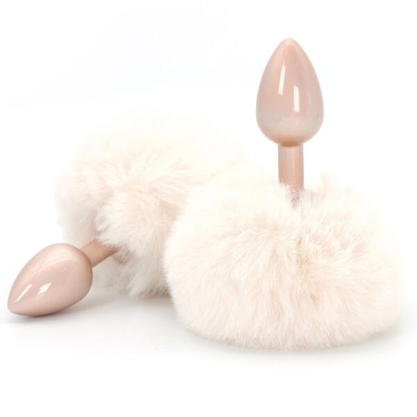 Plug anal Bunnytail rosa con suave cola de piel sintética, diseño refinado y cómodo.