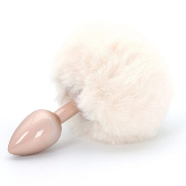 Plug anal Bunnytail rosa con suave cola de piel sintética, diseño refinado y cómodo.