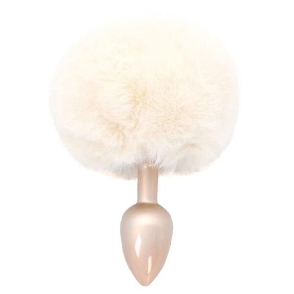 Plug anal Bunnytail rosa con suave cola de piel sintética, diseño refinado y cómodo.