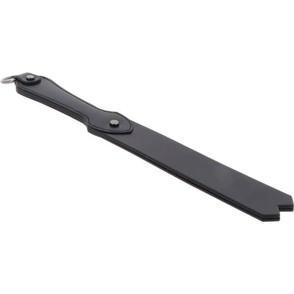 Slapper double couche en Cuir Noir avec extrémité angulaire et poignée ergonomique