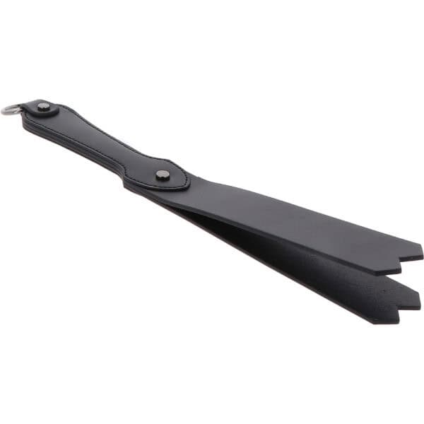 Slapper double couche en Cuir Noir avec extrémité angulaire et poignée ergonomique