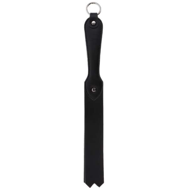 Slapper double couche en Cuir Noir avec extrémité angulaire et poignée ergonomique