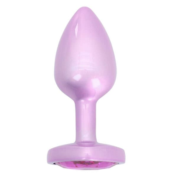 Plug anal Time to Shine en aluminium mauve avec pierre violette scintillante en forme de cœur, design élégant et confortable.