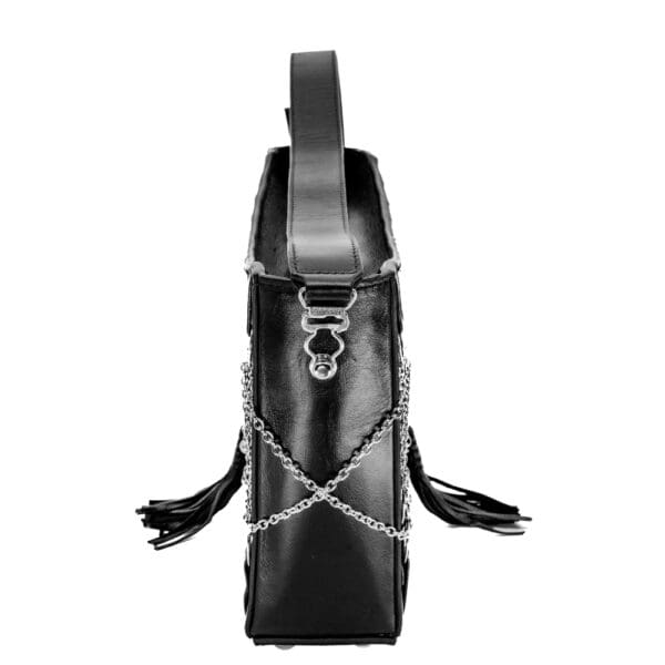 LALITA - Sac à Main Corseté Kali Sac à main Corseté avec Chaînes Argent Massif et Cuir Véritable