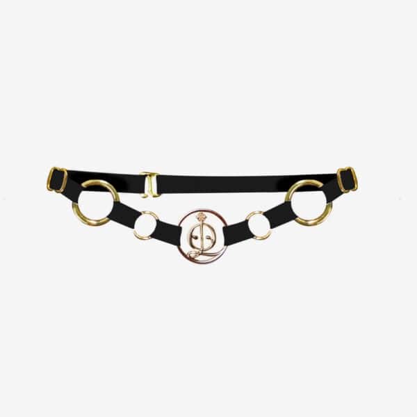 QRUCIFIX - STELLA Choker Minimalistische Halskette von Stella aus weichem, glänzendem Gummiband mit 18 Karat vergoldeten Komponenten. Einheitsgröße, verstellbar für alle Körperformen.