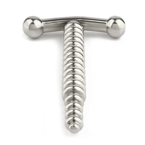 BRIGADE MONDAINE - Penis plug Tornillo El tapón uretral Packshot tiene una longitud corta y un diámetro estrecho diseño cerrado de acero inoxidable pulido superficie lisa para una inserción suave y asa de seguridad integrada