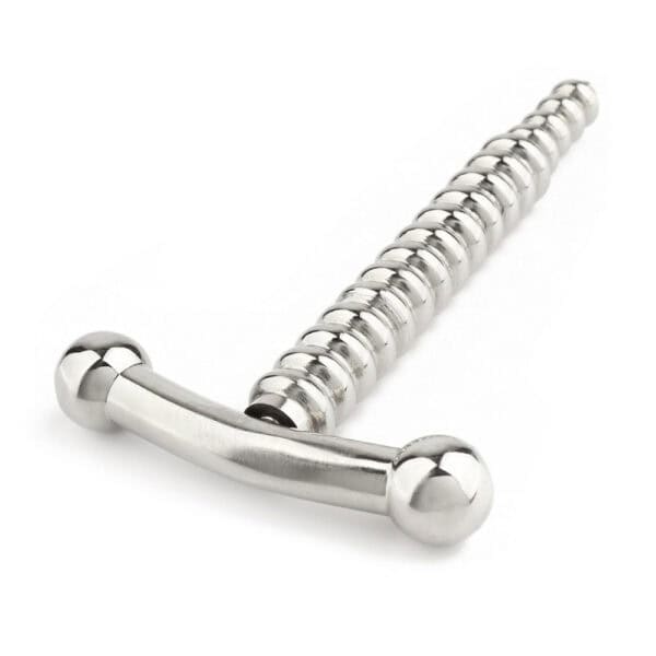 BRIGADE MONDAINE - Penis plug Tornillo El tapón uretral Packshot tiene una longitud corta y un diámetro estrecho diseño cerrado de acero inoxidable pulido superficie lisa para una inserción suave y asa de seguridad integrada