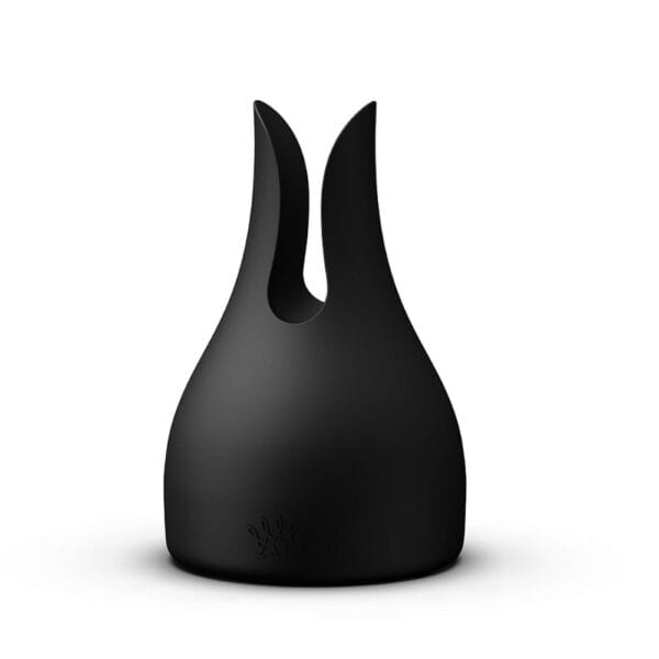 Packshot Wand Vibrator Black Silicone and ABS plastic Splashproof 5 vibration modes details on silicone tip included