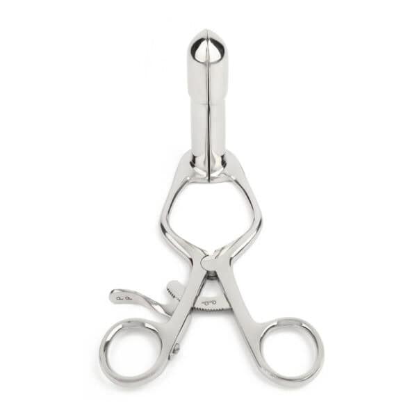 Medizinisches Spielinstrument Rektalspekulum zur kontrollierten analen Dilatation aus poliertem Edelstahl 15 cm
