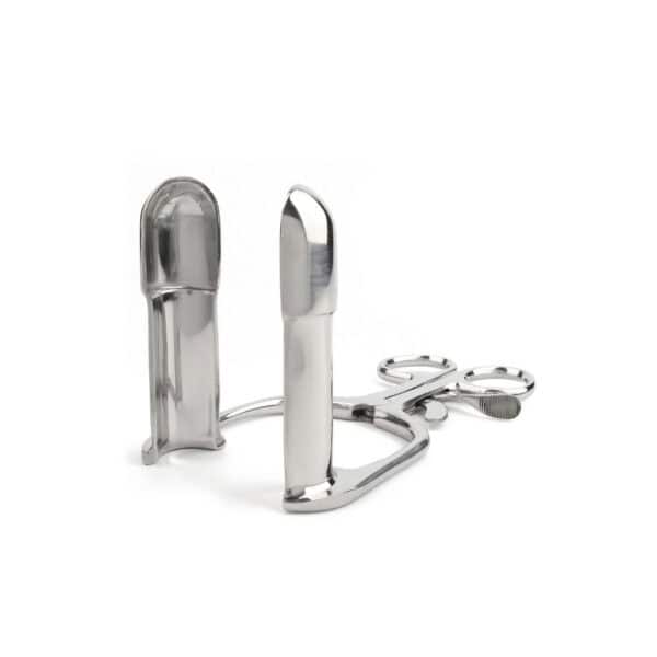 Medizinisches Spielinstrument Rektalspekulum zur kontrollierten analen Dilatation aus poliertem Edelstahl 15 cm