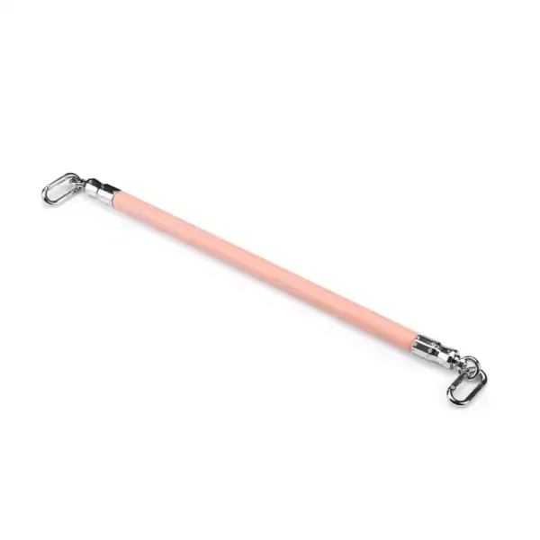 50 cm lange Spreizstange aus veganem Organosilicon-PU-Leder mit silberfarbenen Schnellverschlussclips