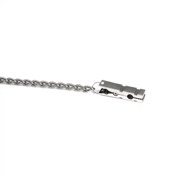 BDSM Nippelklemmen aus versilbertem Metall mit zentraler Kette - Fetischzubehör Liebe Seele