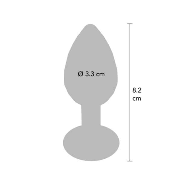 Analplug in poliertem Metall mit transparentem, facettiertem Kristall, ausladender Basis und glänzendem Finish, präsentiert von Brigade Mondaine Paris.
