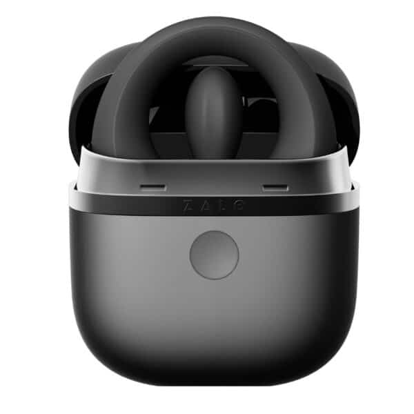 APIS connected cockring presented with its charging case, USB cable and warranty card, set against a light background in a minimalist, elegant setting.