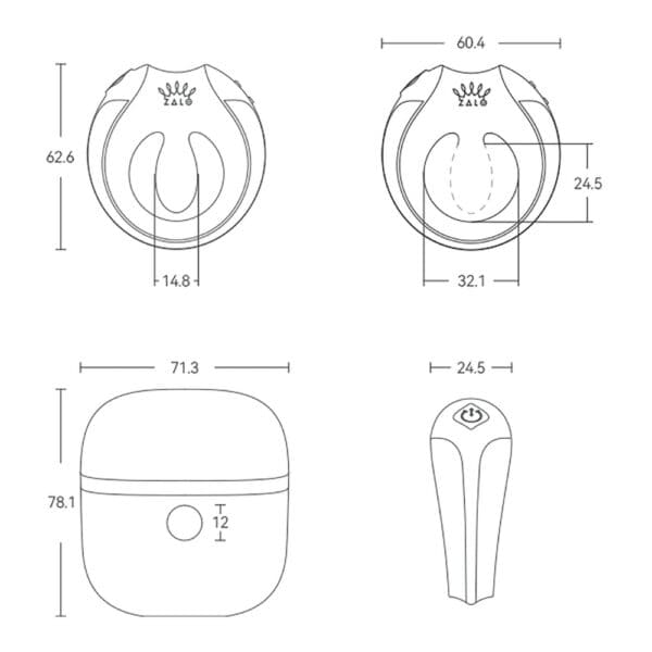 APIS connected cockring presented with its charging case, USB cable and warranty card, set against a light background in a minimalist, elegant setting.