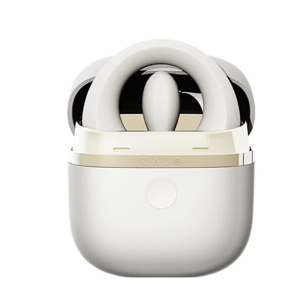 APIS connected cockring presented with its charging case, USB cable and warranty card, set against a light background in a minimalist, elegant setting.