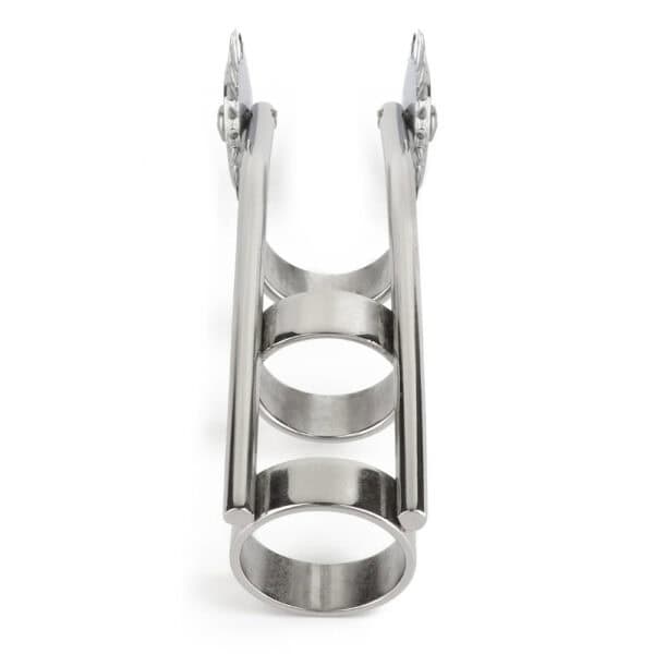 Маховик Wartenberg из полированной стали с двумя зубчатыми колесами и стопорными кольцами, представленный на белом фоне в минималистском, профессиональном стиле.