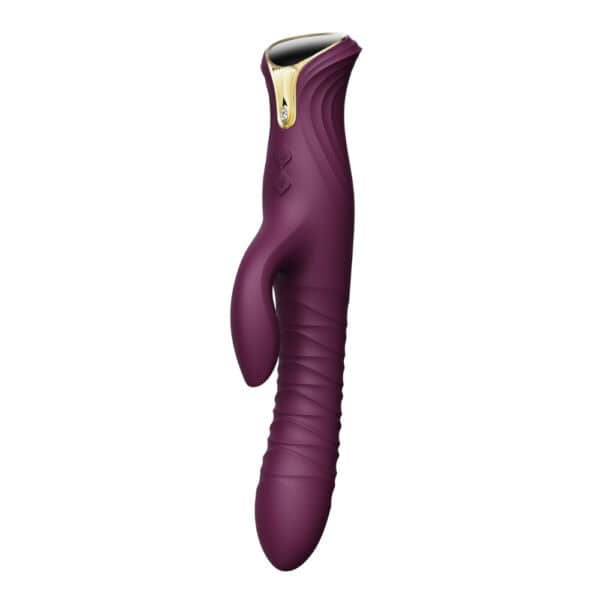 Vibromasseur Rabbit MOSE violet design premium | Brigade Mondaine Vibromasseur Rabbit MOSE noir à double stimulation, surface mate texturée et lignes ergonomiques, présenté sur fond blanc dans une esthétique épurée et contemporaine.