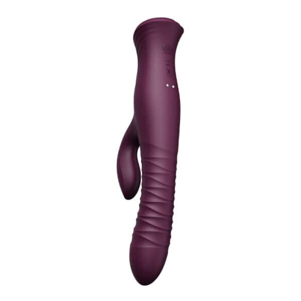 Vibromasseur Rabbit MOSE violet design premium | Brigade Mondaine Vibromasseur Rabbit MOSE noir à double stimulation, surface mate texturée et lignes ergonomiques, présenté sur fond blanc dans une esthétique épurée et contemporaine.