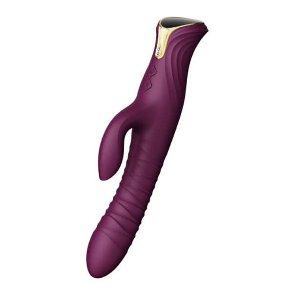 Vibromasseur Rabbit MOSE violet design premium | Brigade Mondaine Vibromasseur Rabbit MOSE noir à double stimulation, surface mate texturée et lignes ergonomiques, présenté sur fond blanc dans une esthétique épurée et contemporaine.